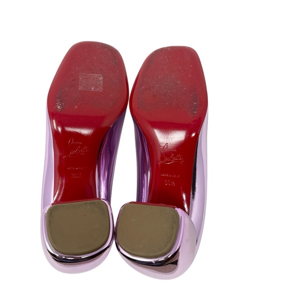Christian Louboutin Minny 70 Metallic Purple Patent Leather Pumps Size 39.5 - Picture 8 of 9